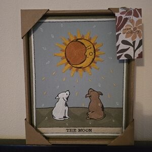 Bp Home Tarot Card The Moon Woven Embroidery Art Frame Dogs
